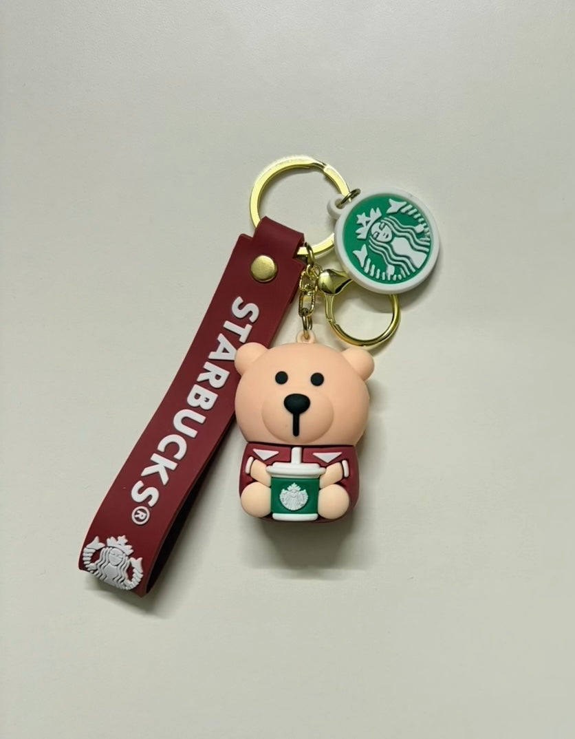 Starbucks Teddy Keychain
